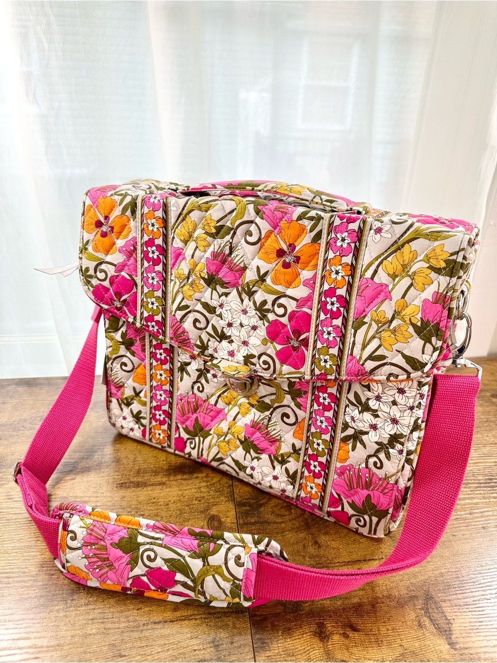 Vera Bradley Tea Garden Attaché Case, Retro Florals, Retired 2011, Computer Bag - Picture 3 of 16